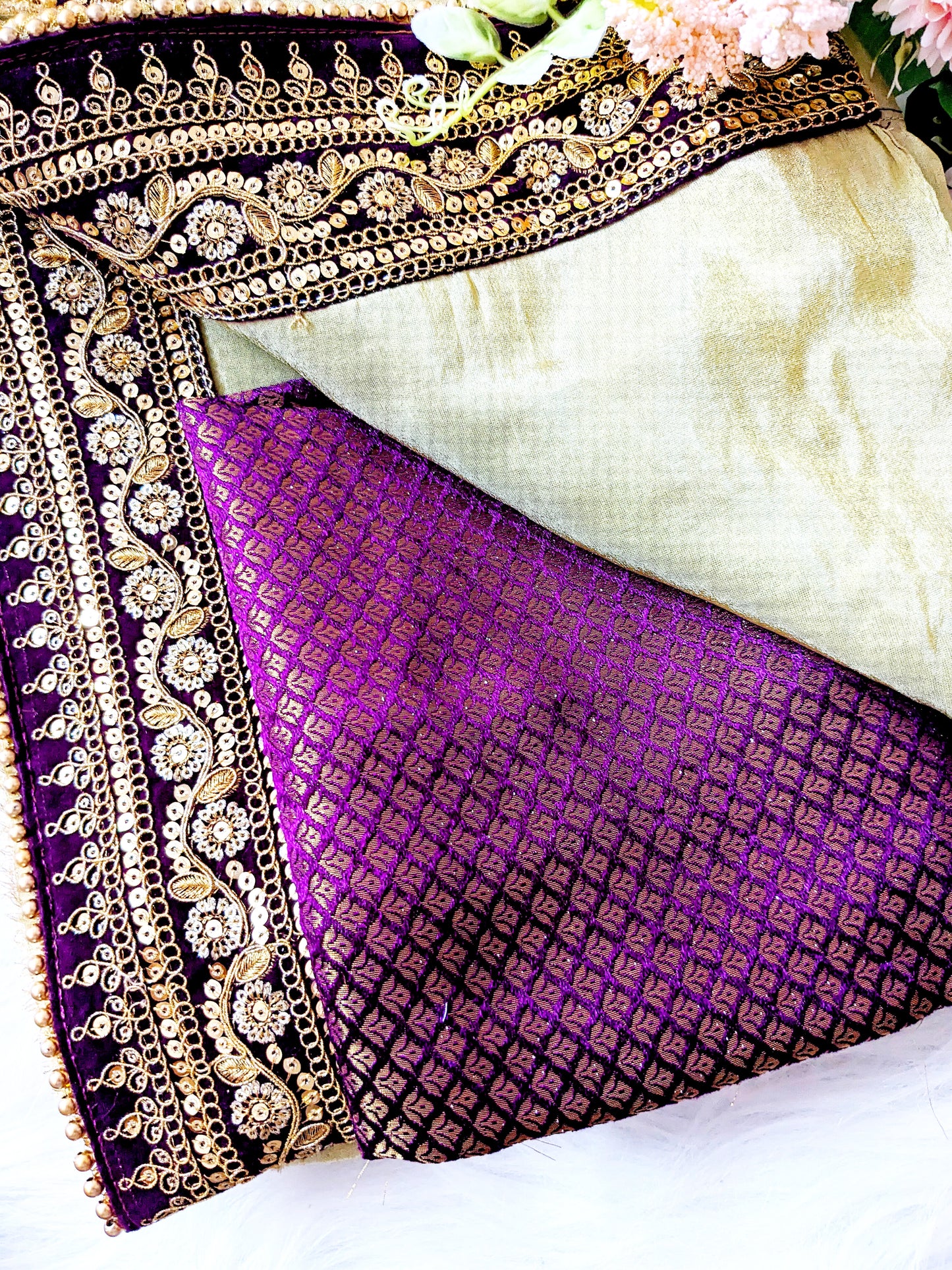NOOR- Champagne Shade Soft Tissue Sari With Zari Work Borders