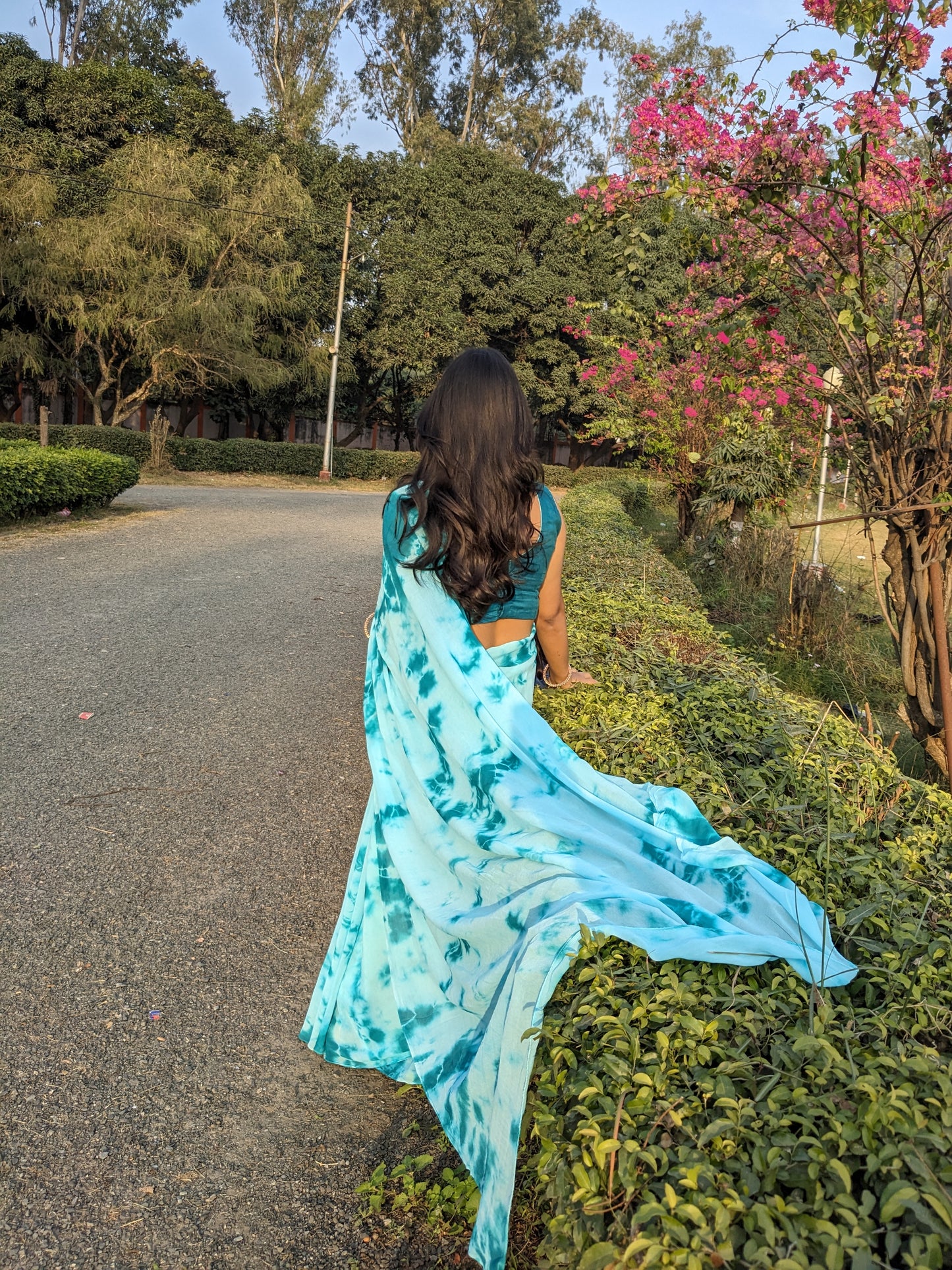 JASHN - Turquoise Blue Tie & Dye Saree