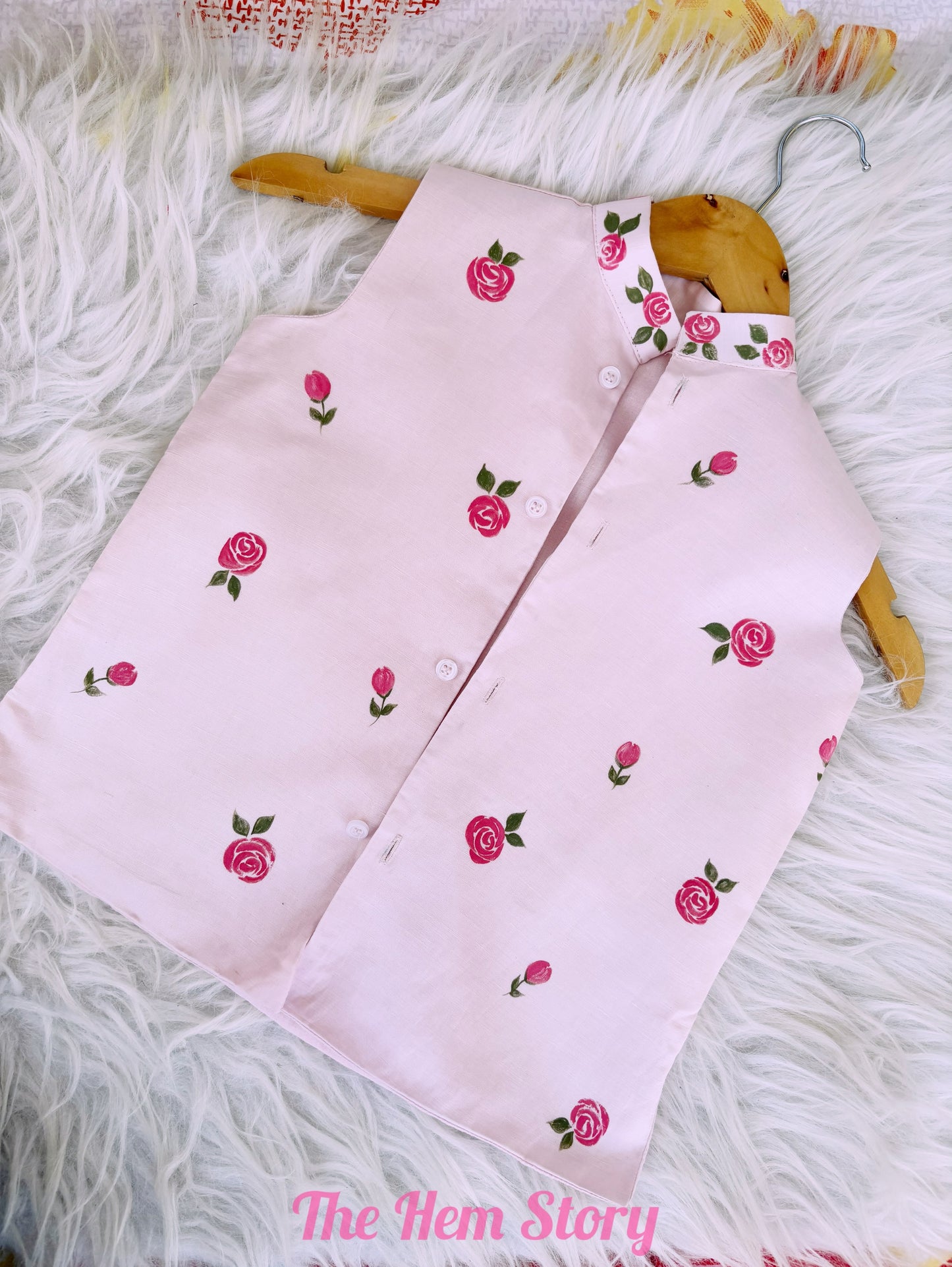 Handpainted kids Silk Nehru Jacket