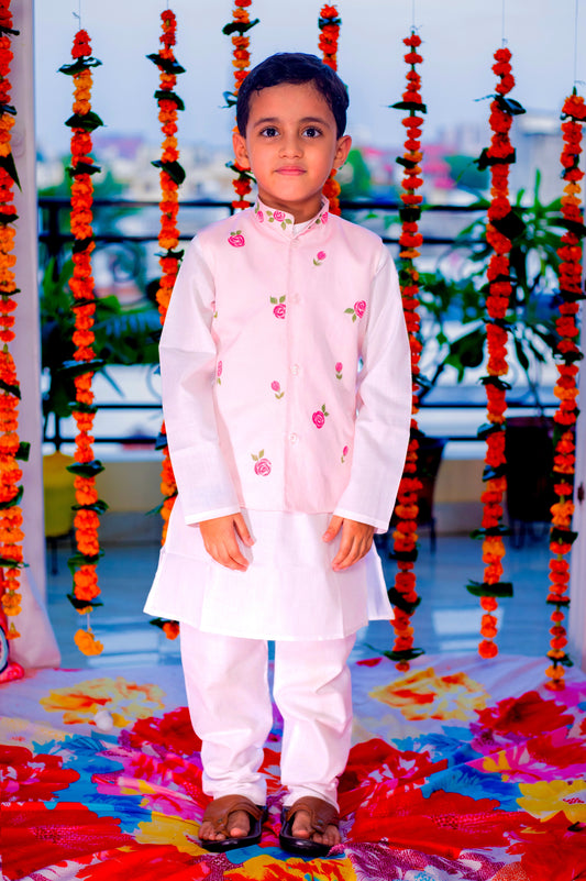 Handpainted kids Silk Nehru Jacket