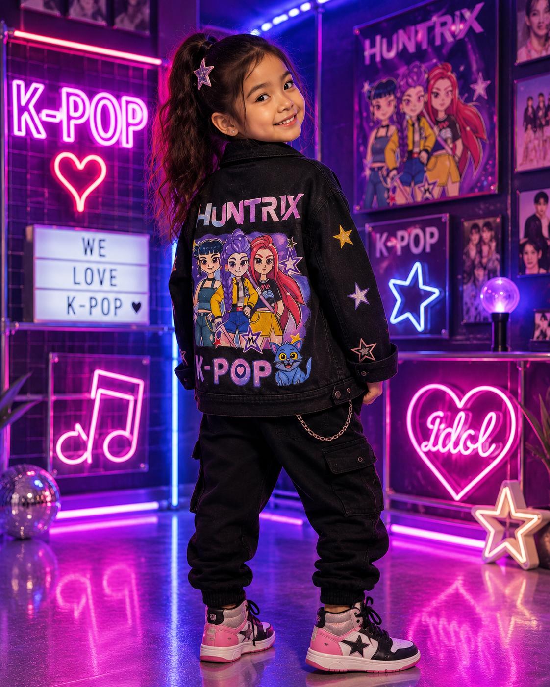 Kids Handpainted K-Pop Denim Jacket