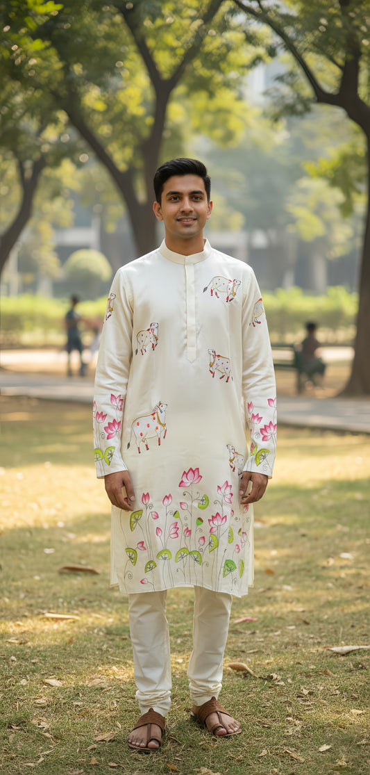 Men's Handpainted Pichwai Kurta