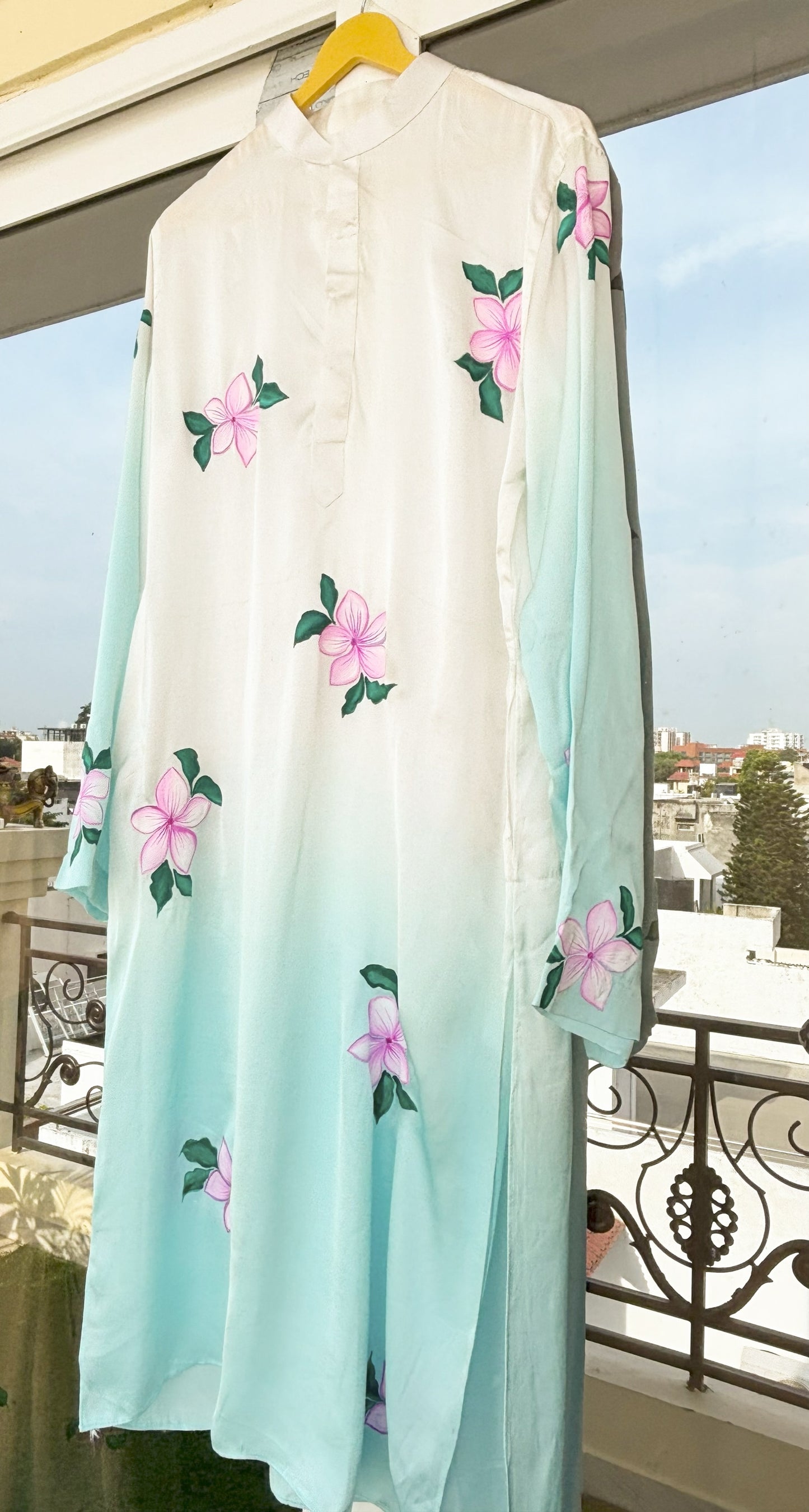 Men's Ombre Handpainted Kurta