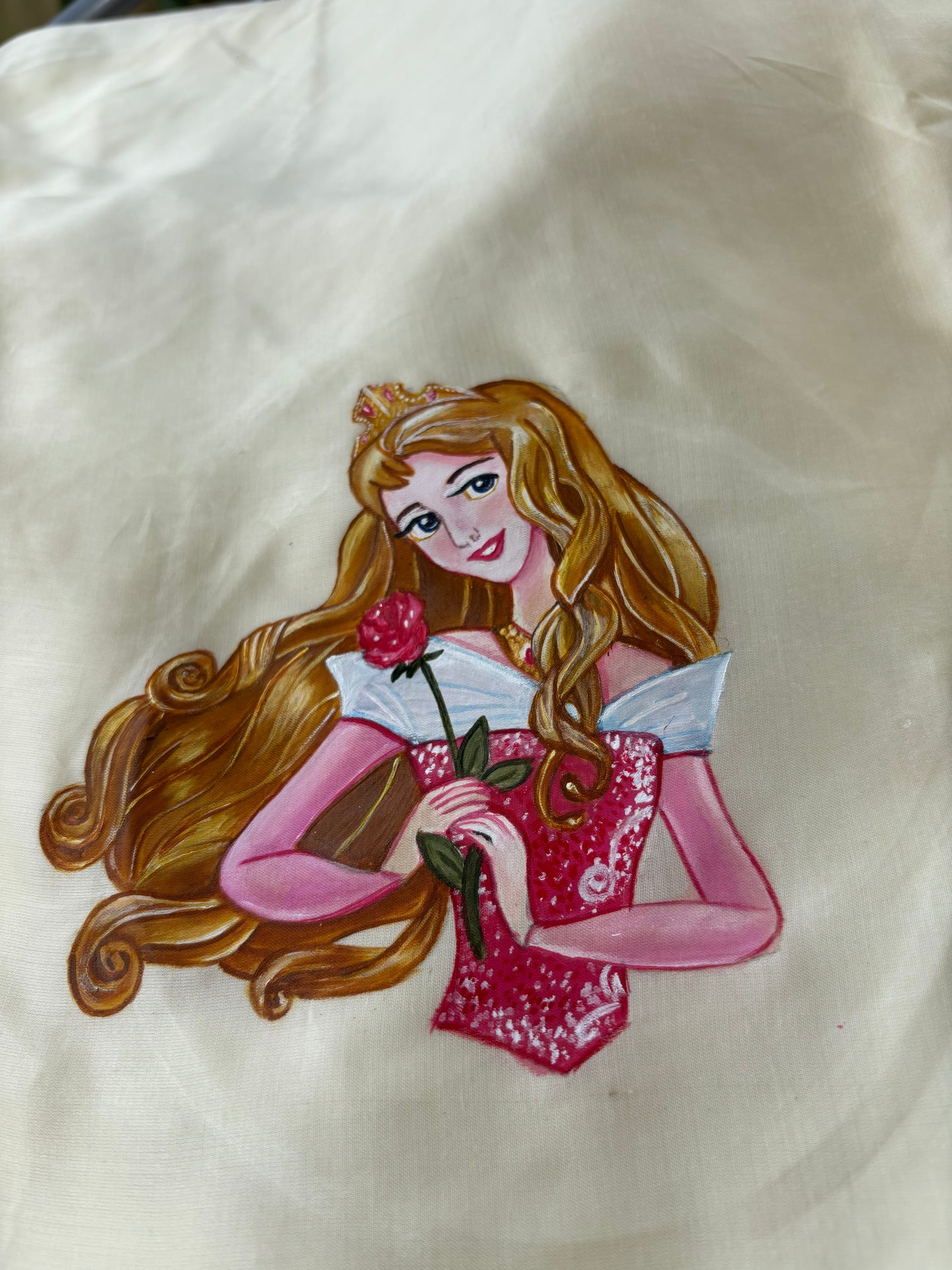 Off White Handpainted Princess kids's Dress