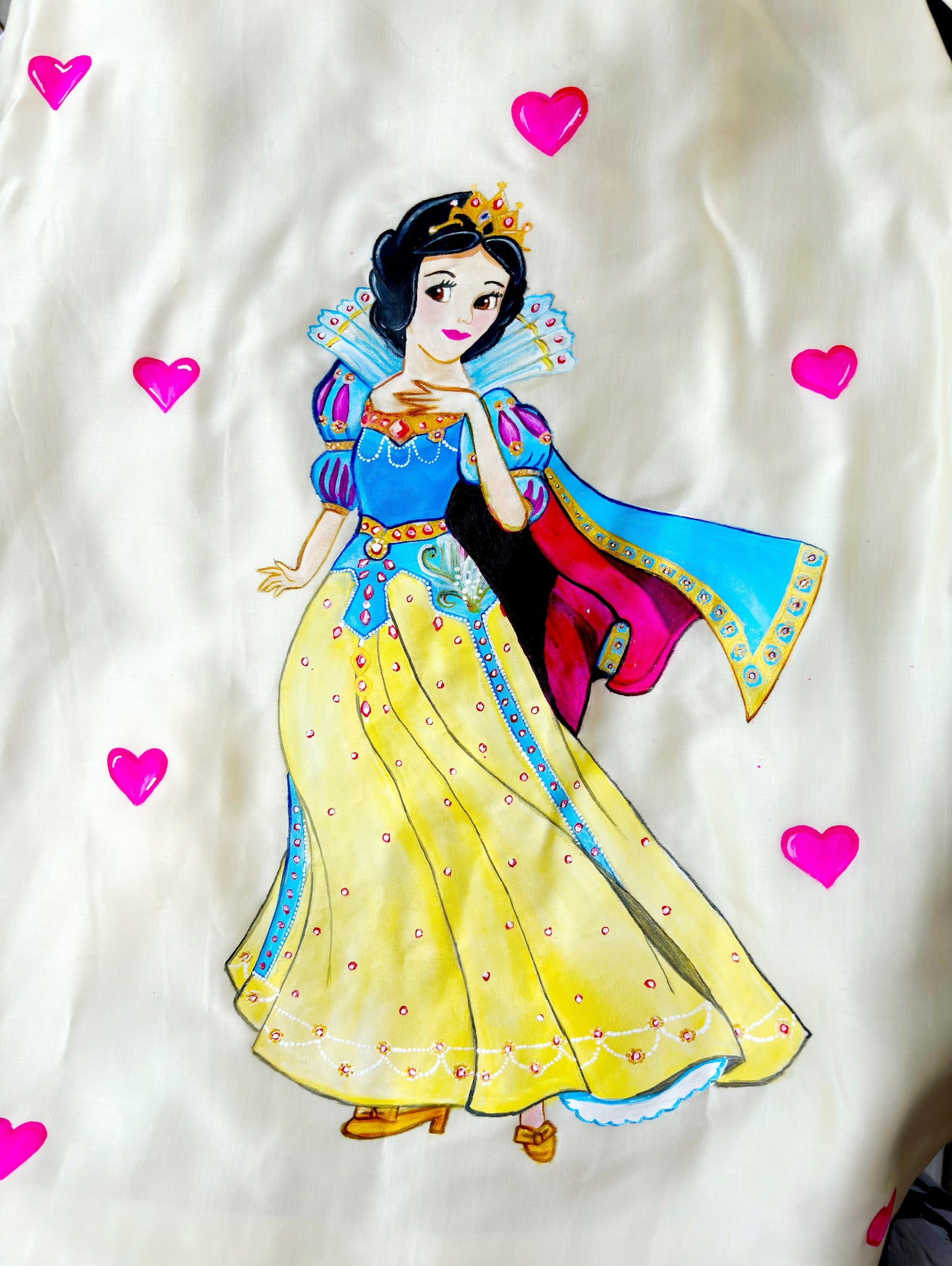 Off White Handpainted Snow White kids's Dress